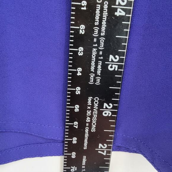 LOFT Ann Taylor Colorblock Chiffon Semi Sheer 1/2 Button Down Blouse Size Small - Picture 10 of 11